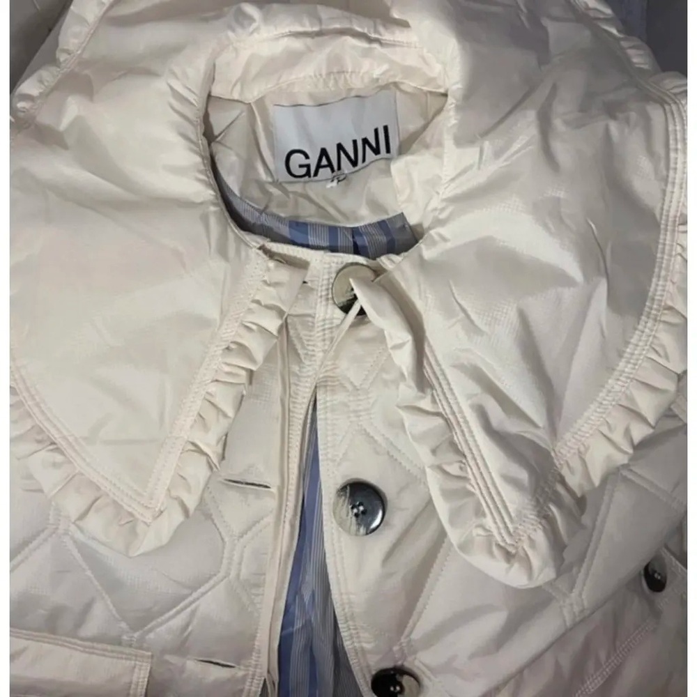 Ganni Off-White Quilted Puffer Jacket Size EU 42/L - Picture 3 of 4